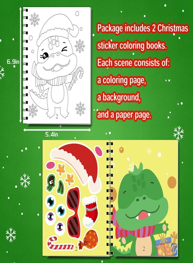 80UncleKimby 2 Pack Christmas Sticker Coloring Book for Activity Books Xmas Toys Holiday Gifts Party Favor(20 Scenes) - Image 3